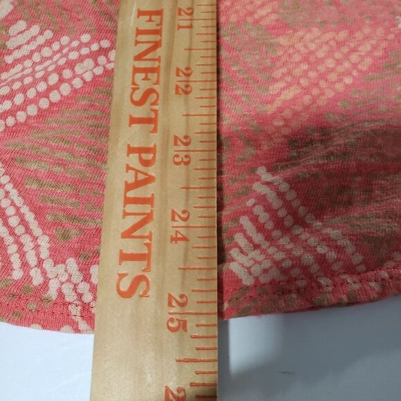 Lucky Brand Boho Printed Blouse Tie Front Peach Orange Womens 2X - Picture 12 of 12